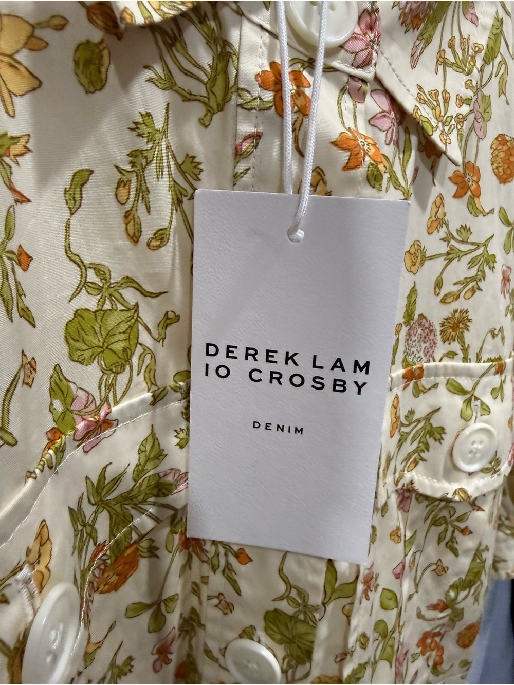 NWT Derek Lam 10 Crosby Buffy Utility Floral Midi Dress Puff Sleeve Size 6 - Picture 13 of 13